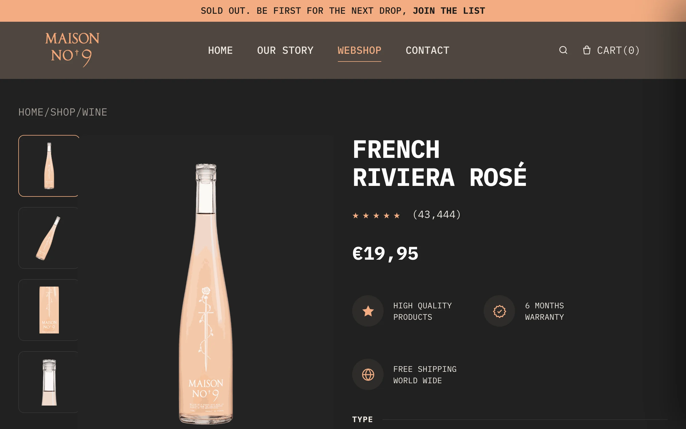 De productpagina met formaatkeuze en bundelvoordeel in euro's