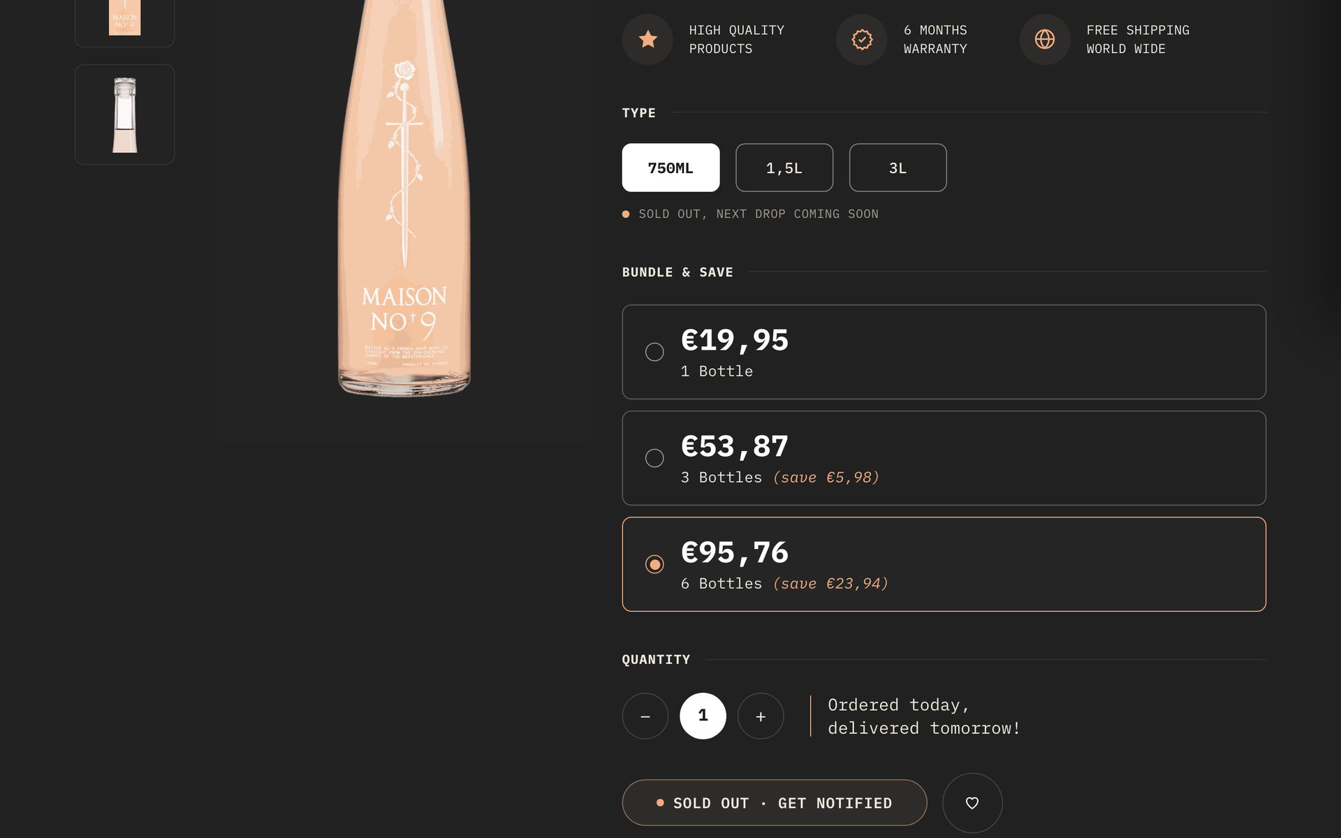 Bundle discount shown as a saving in euros, not as a percentage