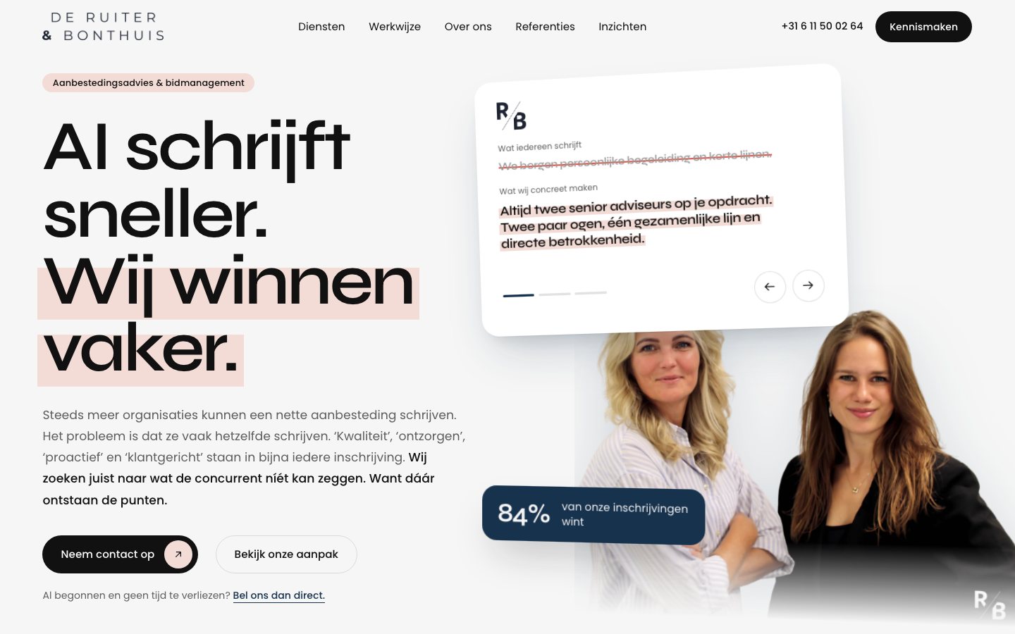 Website van De Ruiter & Bonthuis